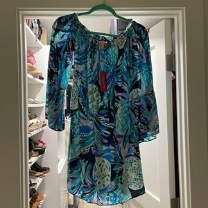 Lilly Pulitzer flowing arm dress. NWT!Alotta Colada us the name of dress